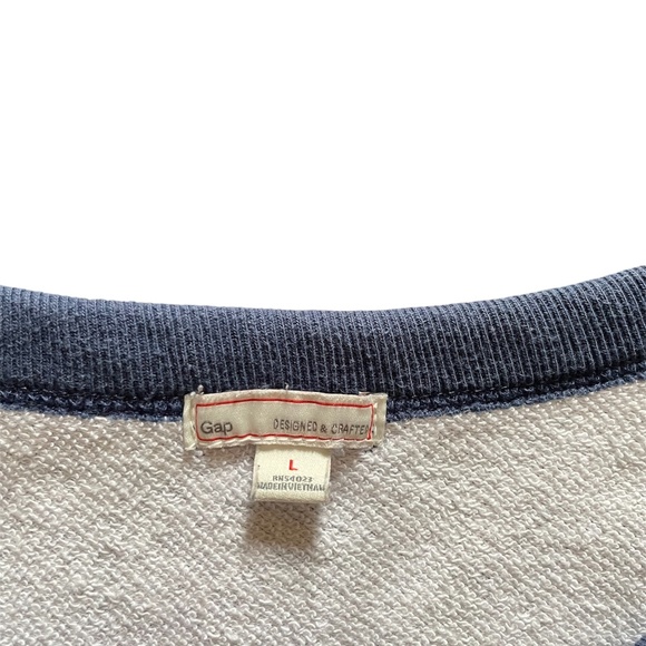 Gap Navy Blue Snakeskin Print Sweatshirt • Oversized Fit Casual Size Large - Picture 3 of 5